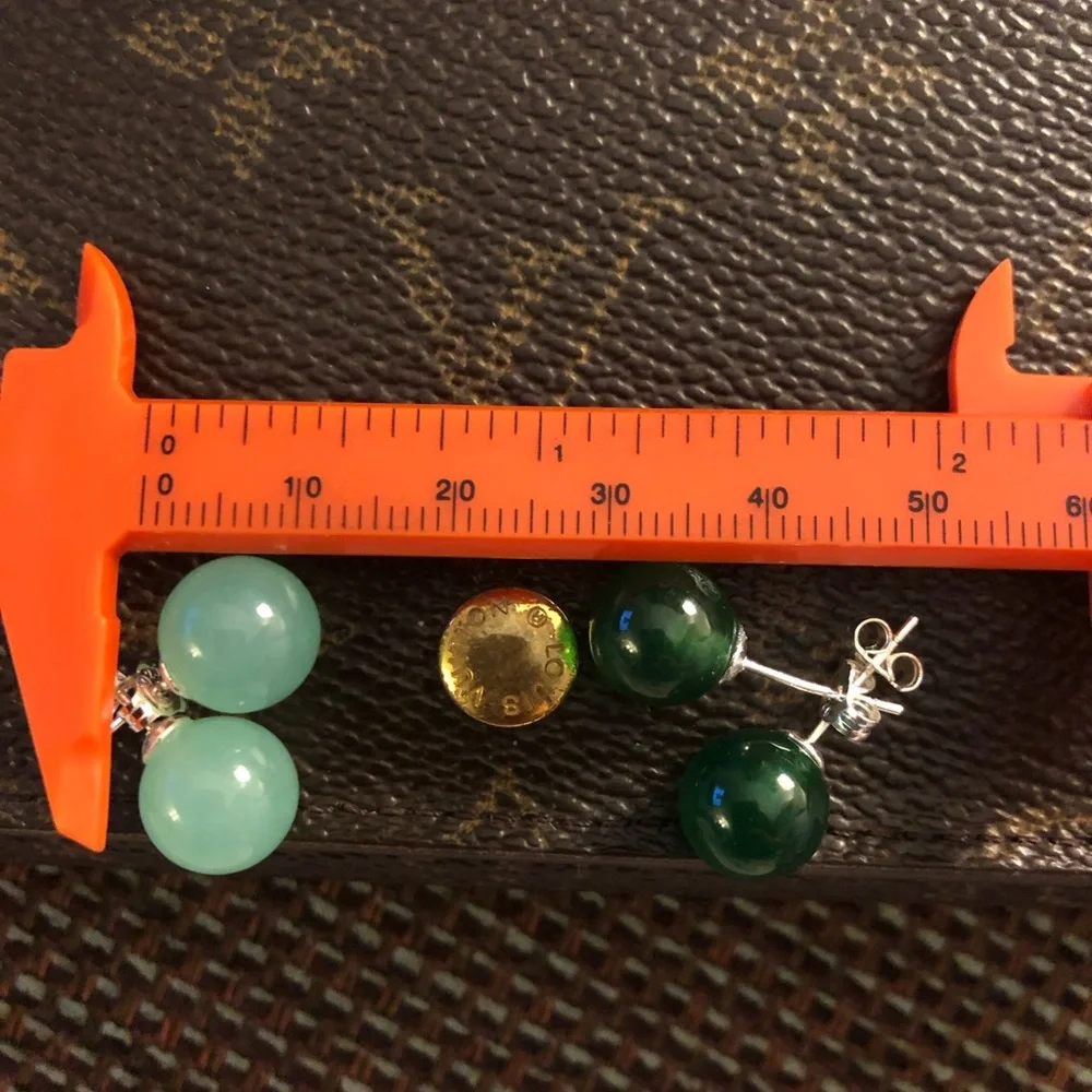 Jade silver earrings - Picture 6 of 10